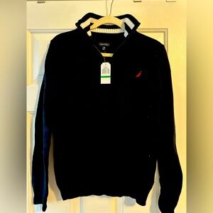 Nautica Boy’s Black Zip-Up Sweater